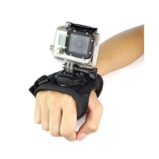 360 Degree Rotating Globe Style Wrist Strap Band Mount Hand Palm Belt Lanyard Holder with Screw for GoPro Hero SJCam YI