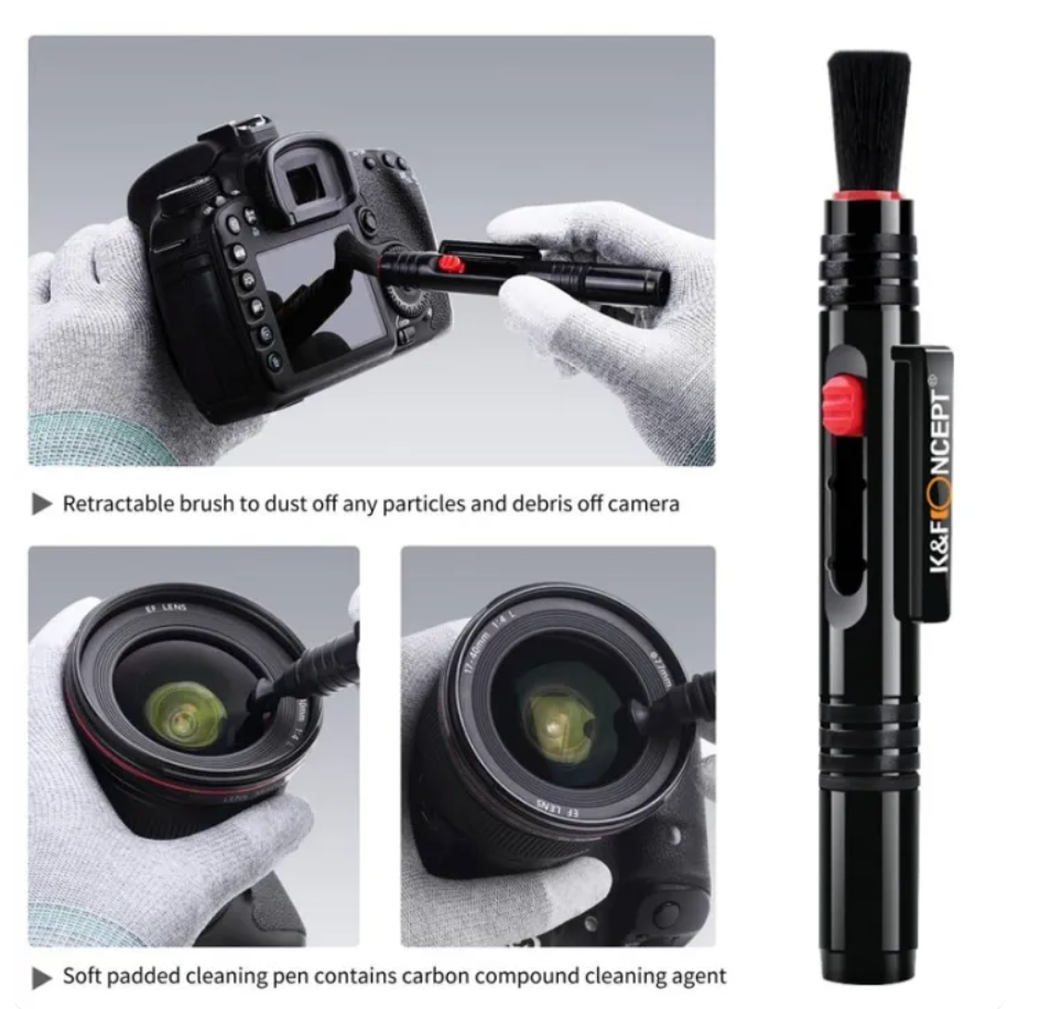 K&F Lens Cleaning Pen, Double-sided Carbon Head (SKU.1691) 3 in 1 lens cleaning pen