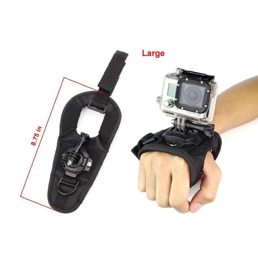 360 Degree Rotating Globe Style Wrist Strap Band Mount Hand Palm Belt Lanyard Holder with Screw for GoPro Hero SJCam YI