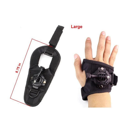 360 Degree Rotating Globe Style Wrist Strap Band Mount Hand Palm Belt Lanyard Holder with Screw for GoPro Hero SJCam YI