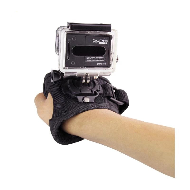 360 Degree Rotating Globe Style Wrist Strap Band Mount Hand Palm Belt Lanyard Holder with Screw for GoPro Hero SJCam YI
