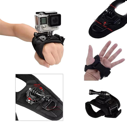 360 Degree Rotating Globe Style Wrist Strap Band Mount Hand Palm Belt Lanyard Holder with Screw for GoPro Hero SJCam YI