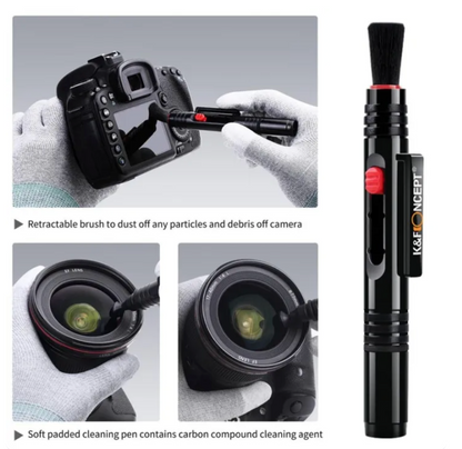 K&F Lens Cleaning Pen, Double-sided Carbon Head (SKU.1691) 3 in 1 lens cleaning pen