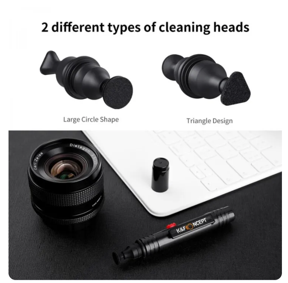 K&F Lens Cleaning Pen, Double-sided Carbon Head (SKU.1691) 3 in 1 lens cleaning pen
